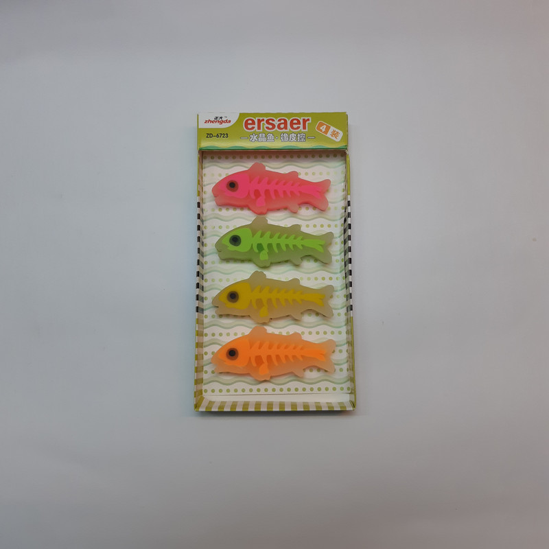 پاک کن مدل ماهی بسته 4 عددی