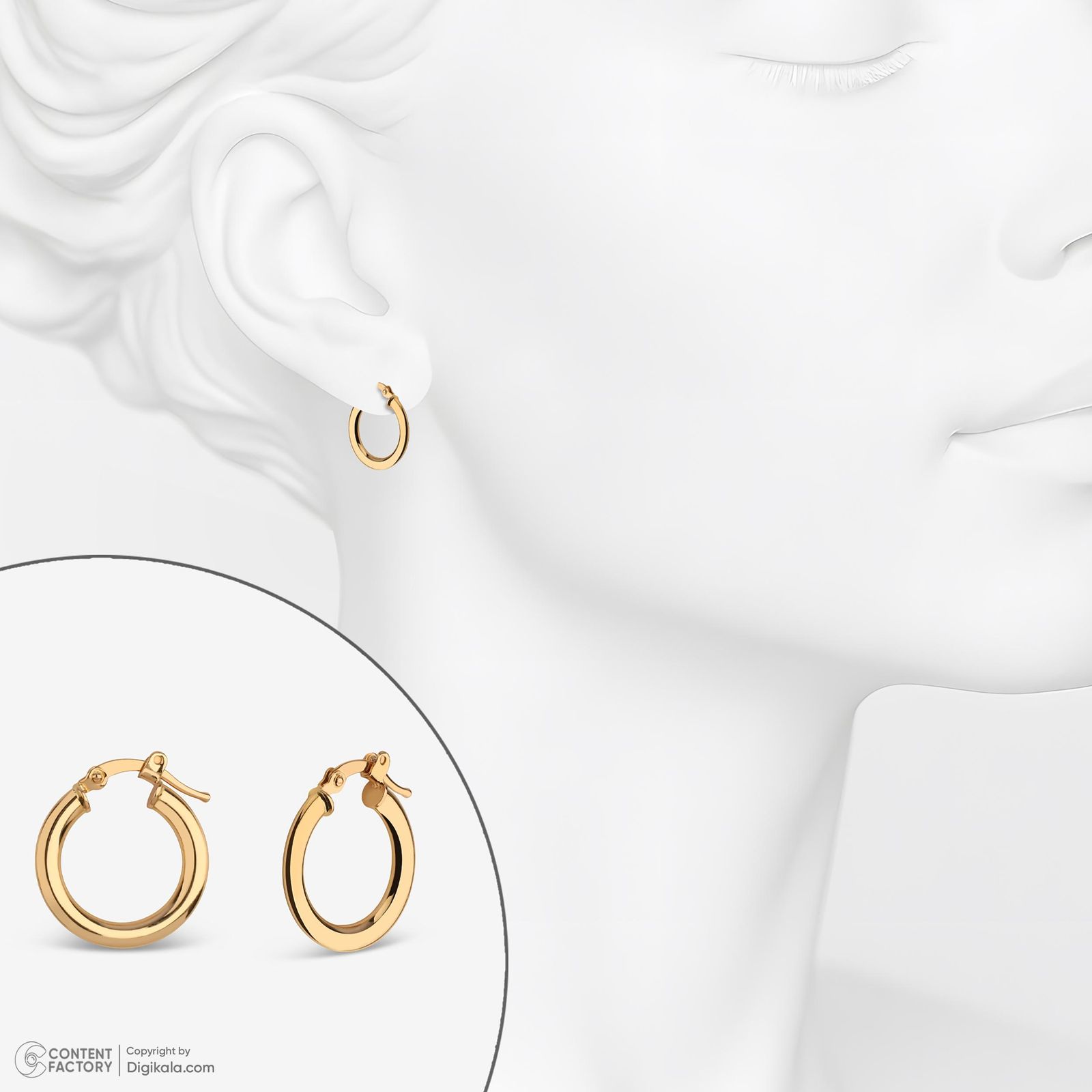 گوشواره کلیپسی طلا 18 عیار زنانه وی گالری مدل am110 -  - 3