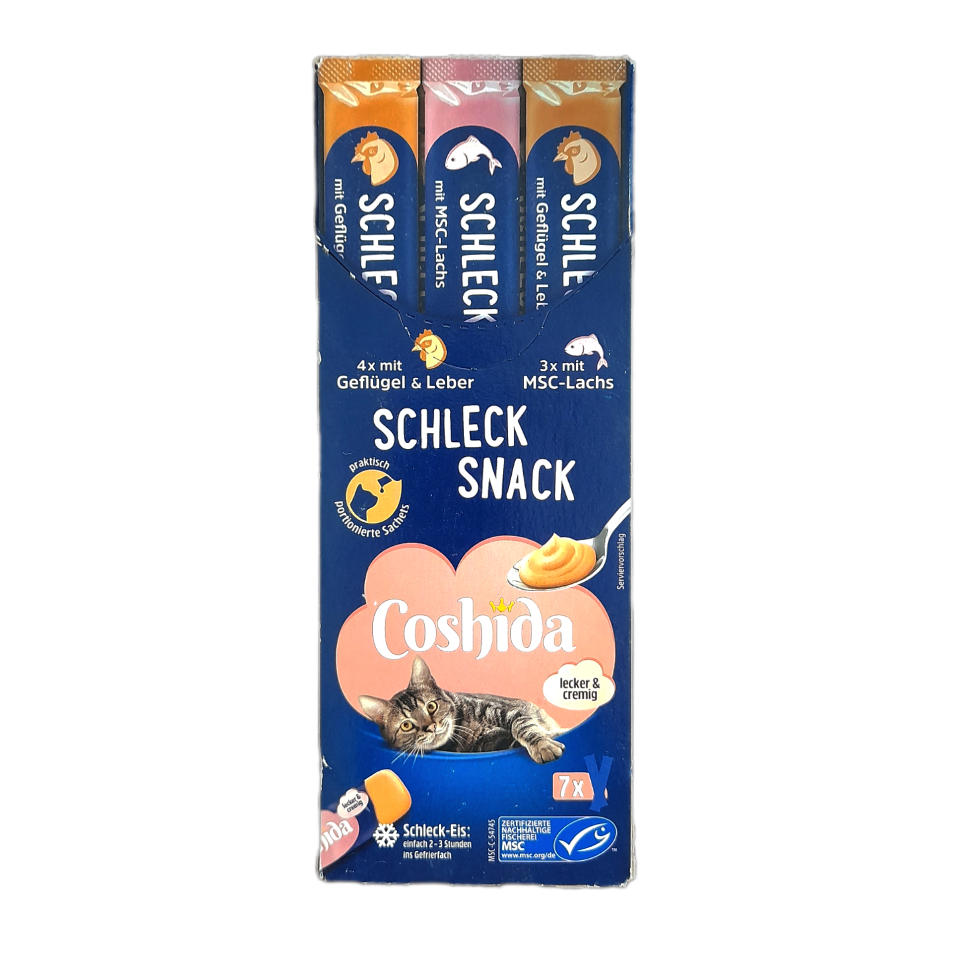 بستنی گربه کوشیدا مدل مرغ و ماهی وزن ۱۱۲ گرم مجموعه ۷ عددی