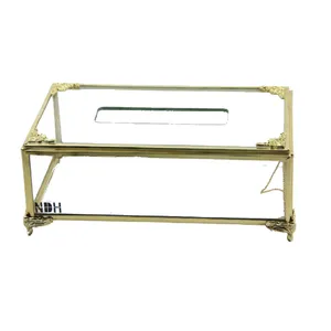 دکوری برنجی مدل جعبه دستمال کاغذی کد 32