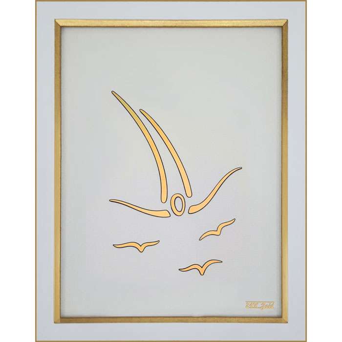 تابلو طلاکوب زرین هنر ایران مدل پرواز مدرن