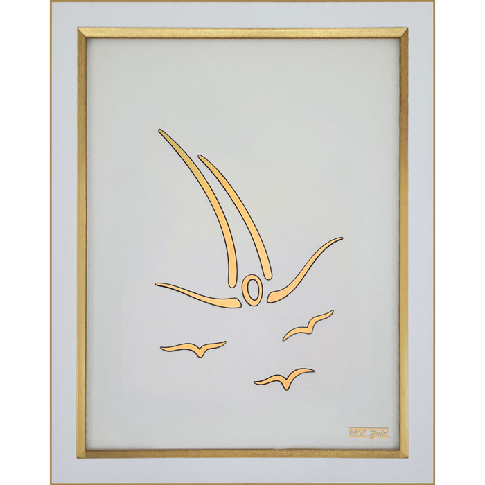 تابلو طلاکوب زرین هنر ایران مدل پرواز مدرن