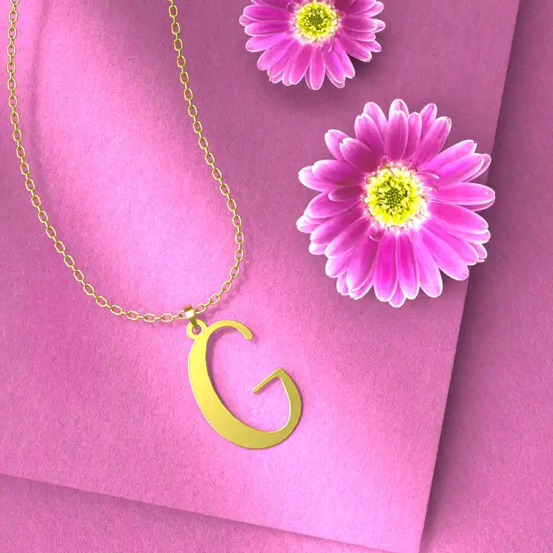 گردنبند طلا 18 عیار زنانه مدوپد مدل حرف G کد H3-1-1187