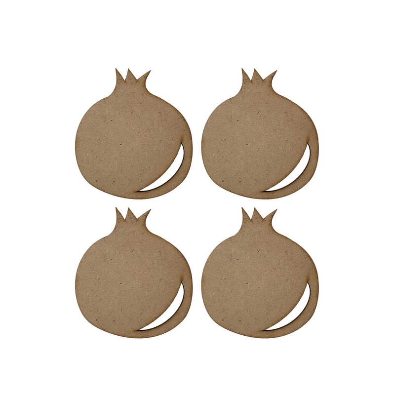 تخته چوب مدل چوب رزین اپوکسی طرح انار بسته 4 عددی