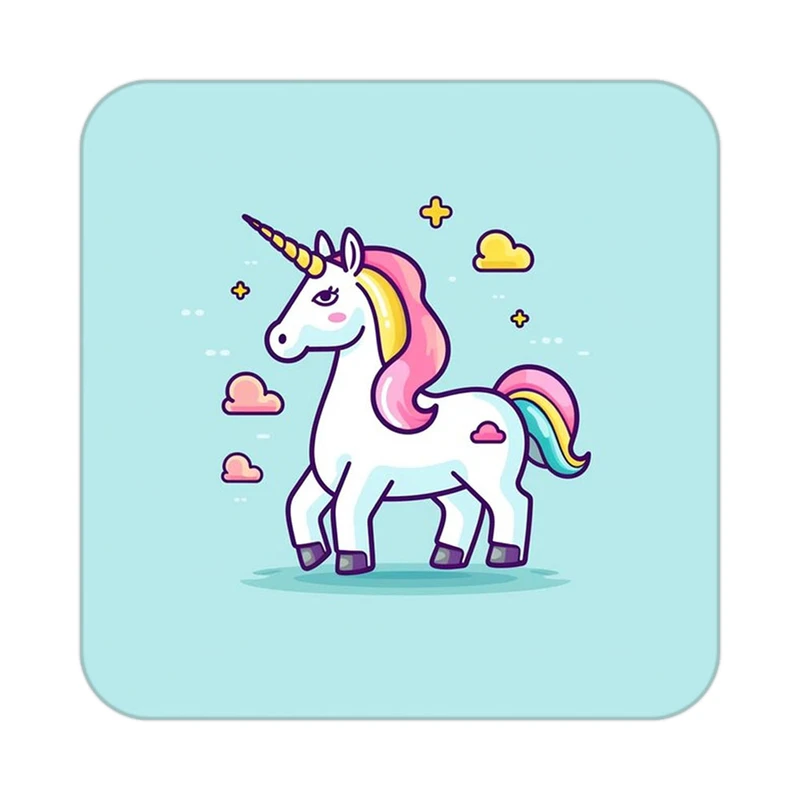 زیر لیوانی کاکتی طرح اسب تک شاخ و یونیکورن مدل mp29905