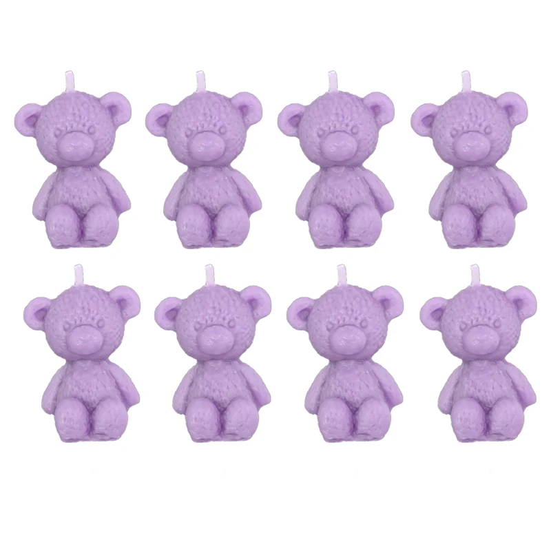 شمع دست ساز مدل خرس مجموعه 8 عددی
