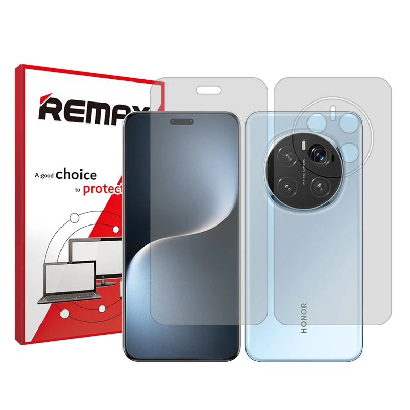 محافظ صفحه نمایش شفاف ریمکس مدل Resistant مناسب برای گوشی موبایل آنر Magic 7 Pro به همراه محافظ پشت گوشی