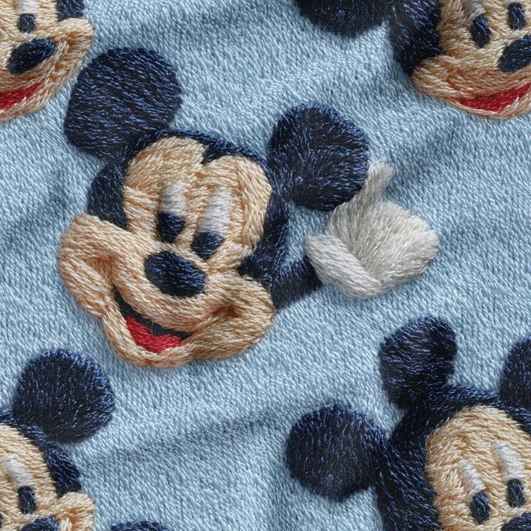 پارچه ملحفه عرض 1.5 متر پارچه باما طرح پنج بعدی کارتونی کد 5014297 رنگ آبی