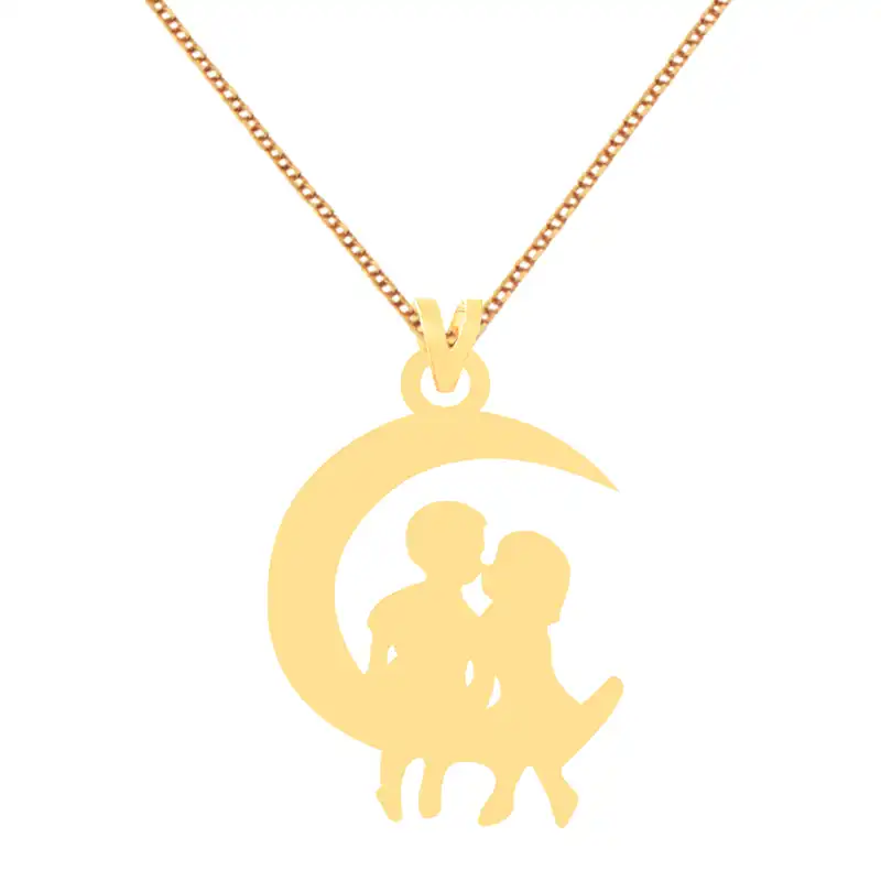 گردنبند طلا 18 عیار زنانه کرابو طرح ماه مدل Kr70099