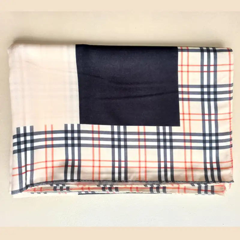 شال زنانه  مدل موهر پاییزی حاشیه چهارخانه