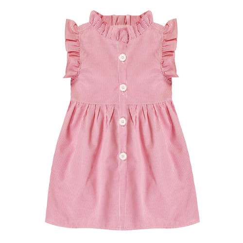 پیراهن دخترانه قرآنی مدل S05 راه راه رنگ صورتی