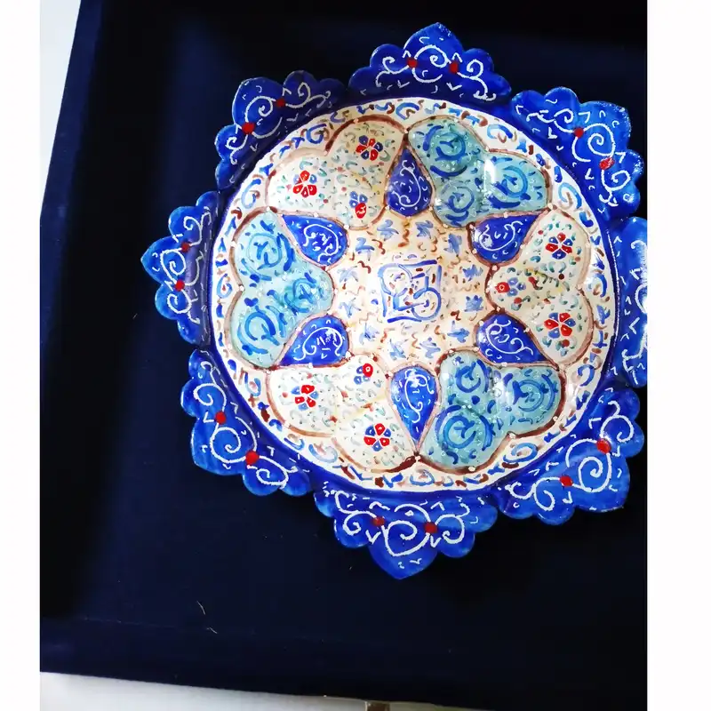 بشقاب میناکاری مدل گل کد 1202020