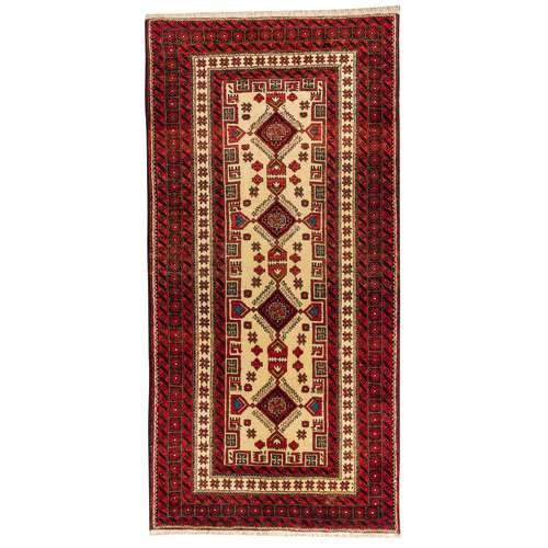 فرش دستبافت دو و نیم متری طرح نقشه بلوچ  کد 34.2809