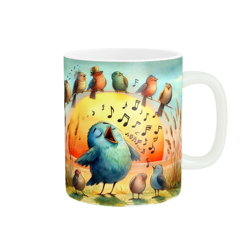   ماگ پاد آفرین طرح پرنده کارتونی کد 3905