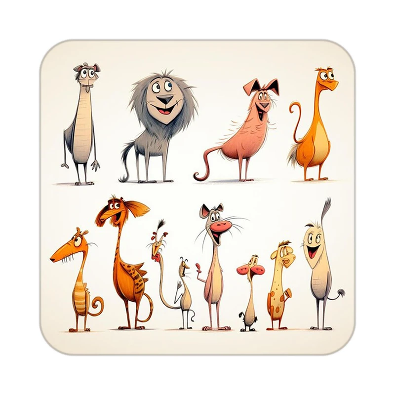 زیر لیوانی کاکتی طرح حیوانات کارتونی مدل mp27745