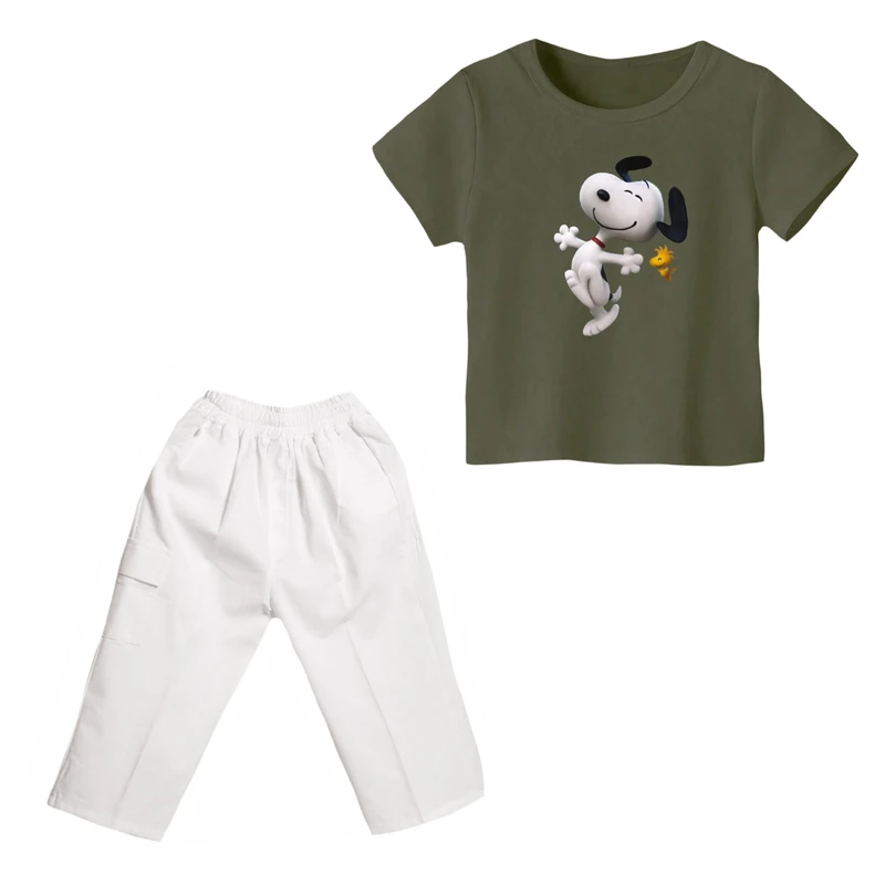 ست تی شرت و شلوارک پسرانه مدل اسنوپی کد ۸۳