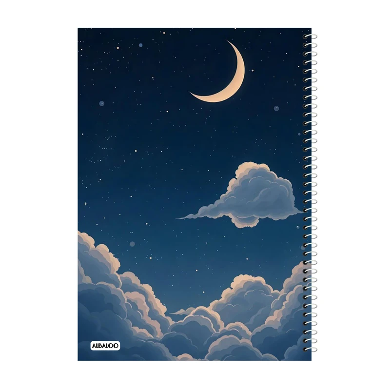 دفتر مشق 100 برگ آلبالو طرح ماه کد 2116