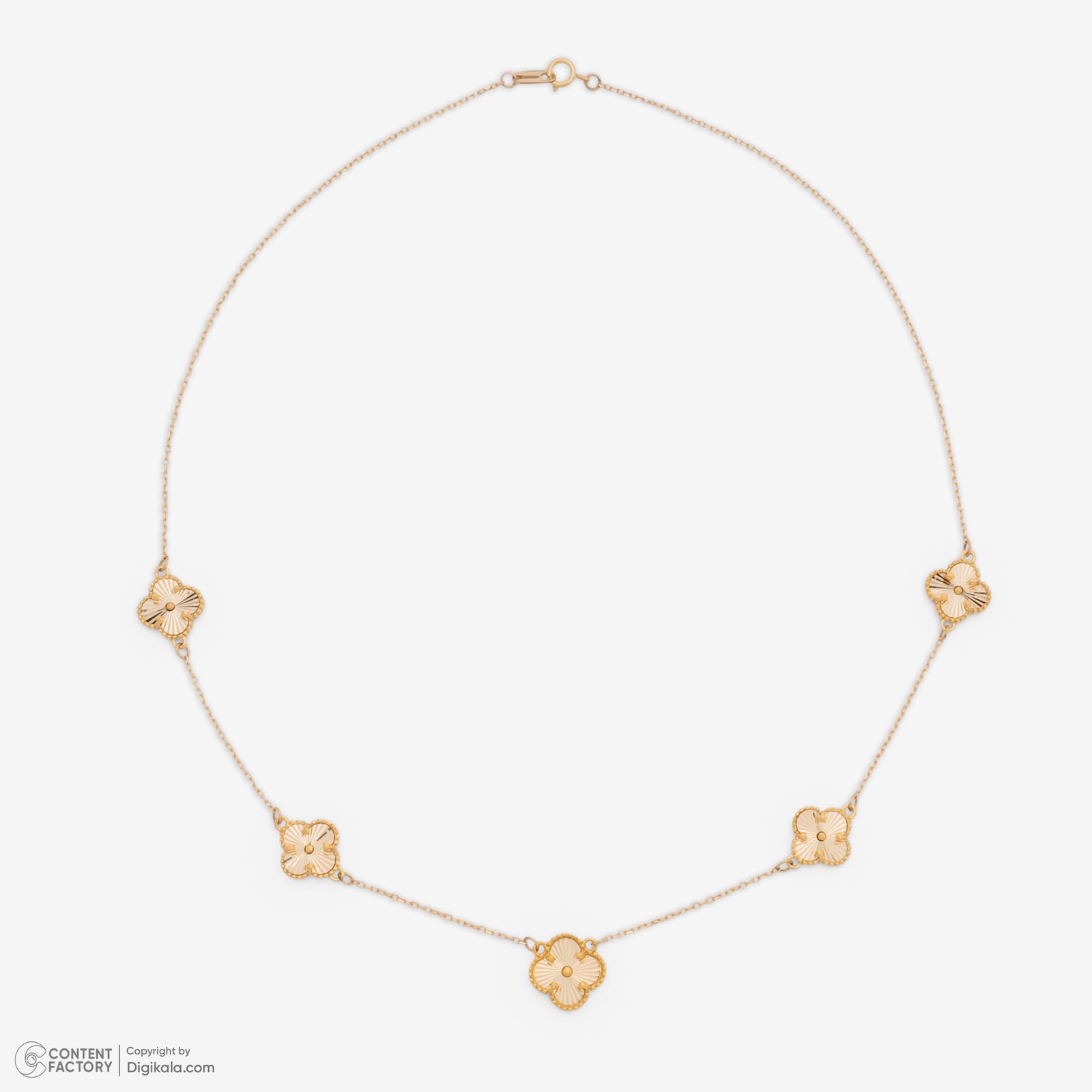 گردنبند طلا 18 عیار زنانه با زنجیر حلقه‌ای (فلامینگو) گلدم مدل PE147002 -  - 7