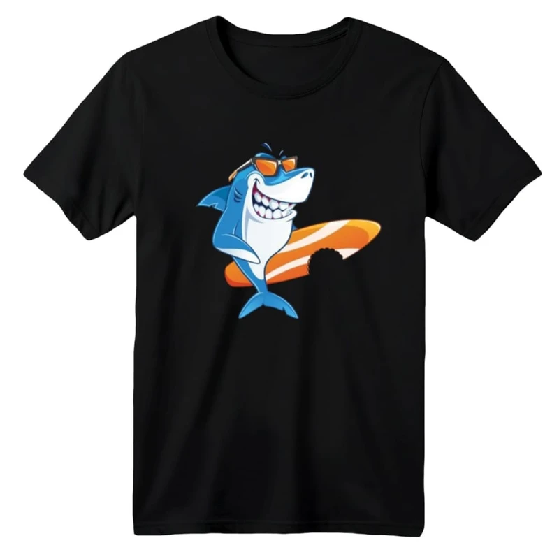 تی شرت آستین کوتاه بچگانه مدل کوسه کد ۱۰