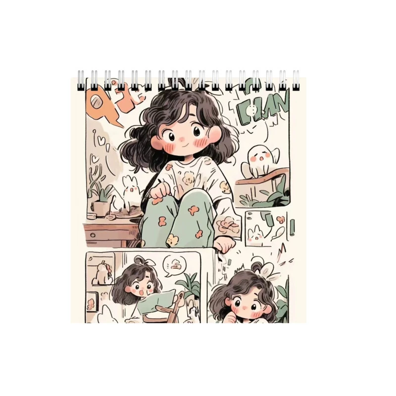 دفتر طراحی 50 برگ طرح دخترانه کارتونی کد 6252495