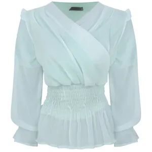 بلوز زنانه مدل حریر الماس رنگ آبی
