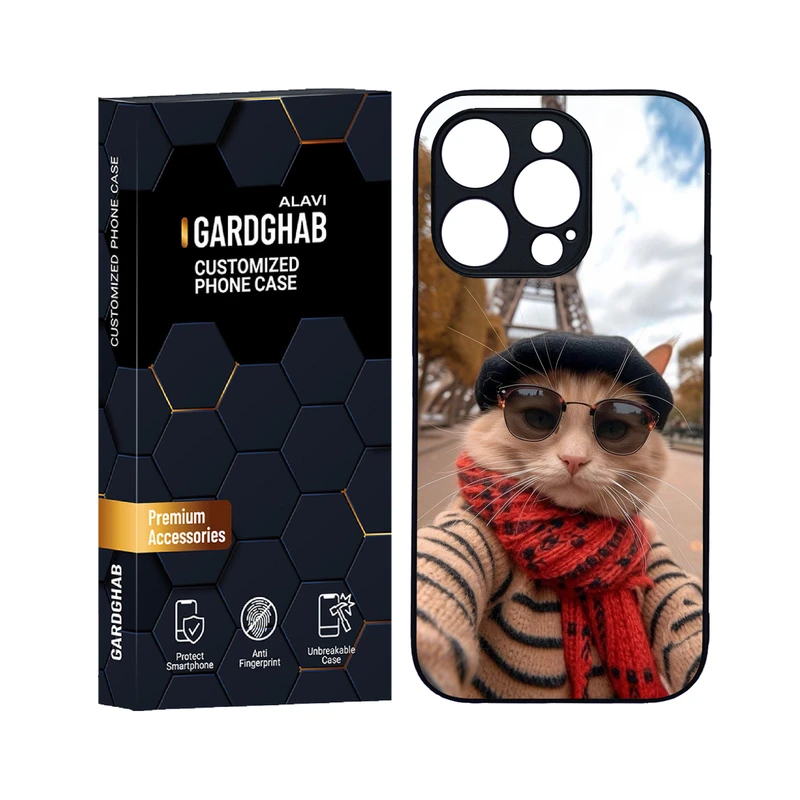 کاور گارد قاب علوی مدل دورژله ای هنری مناسب برای گوشی موبایل اپل iPhone 14 Pro