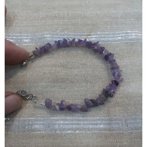 دستبند مدل سنگ طبیعی آمتیست
