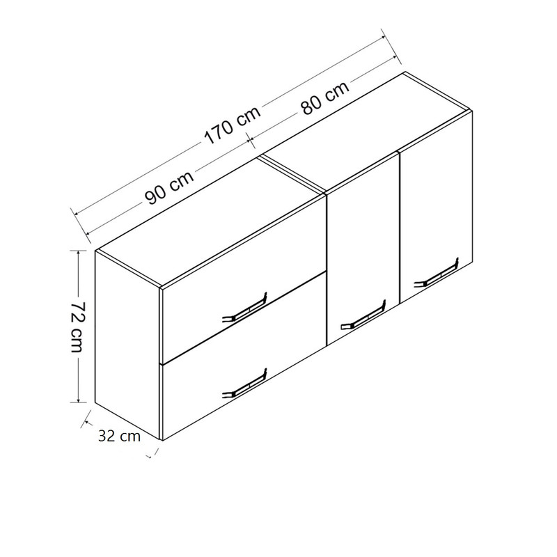 کابینت آشپزخانه مدل دیواری RO-L-170 cm