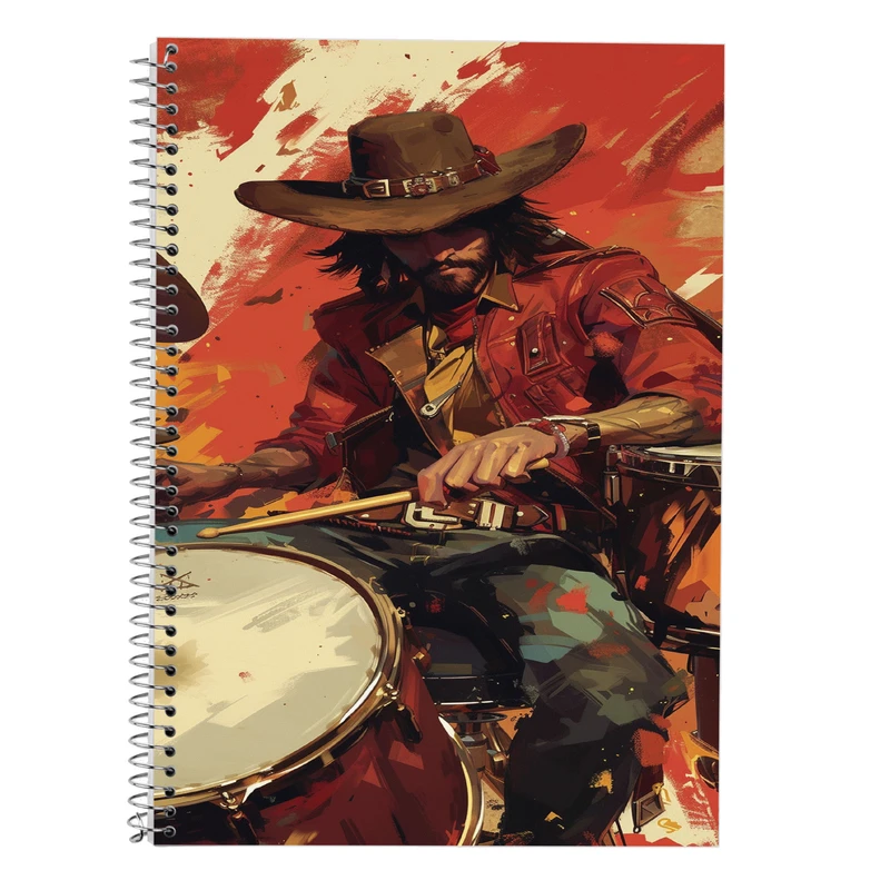 دفتر زبان 50 برگ مدوپد مدل دو خط طرح رد دد red dead کد DF13516