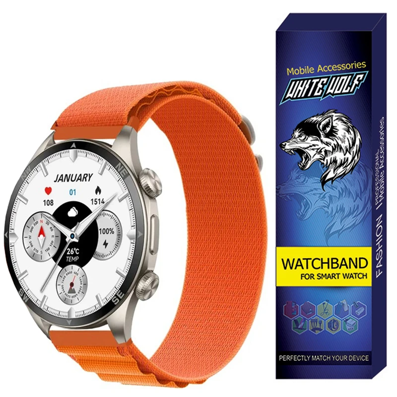 بند وایت ولف مدل WB-Alpine مناسب برای ساعت هوشمند گلوریمی GX SPORT 22mm