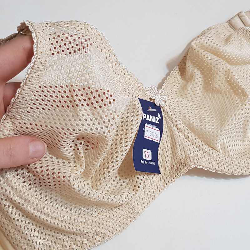 سوتین زنانه پانیذ مدل فنردار تابستانی کد 66305 رنگ کرم