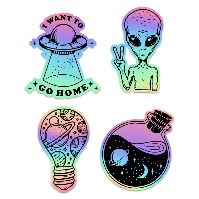 استیکر لپ تاپ مدل فضایی کد STH1020 بسته 4 عددی