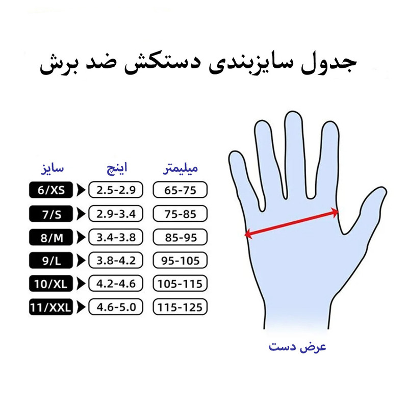 دستکش ایمنی مدل ضدبرش کد CRG-5