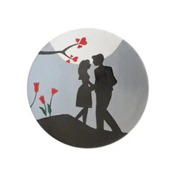 بشقاب دیوارکوب سفالی کد D140-A مجموعه 2 عددی