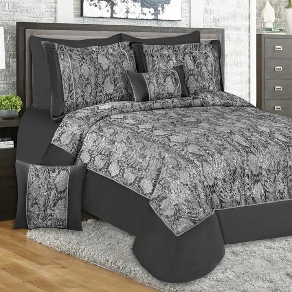 سرویس روتختی دو نفره 8 تکه مدل مخمل ترک طرح پوست ماری 