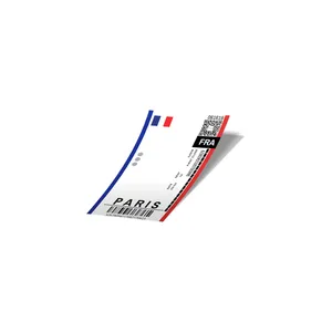استیکر لپ تاپ لولو طرح بلیط هواپیما به پاریس BOARDING PASS TO PARIS کد 781