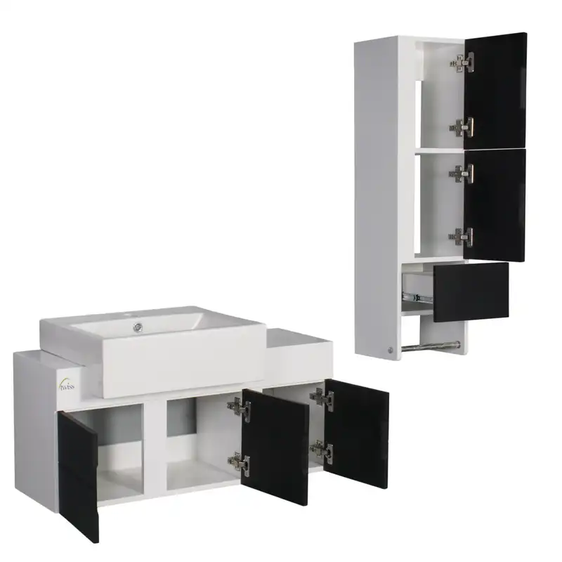 ست کابینت و روشویی توییس مدل tws 1017 به همراه آینه و باکس