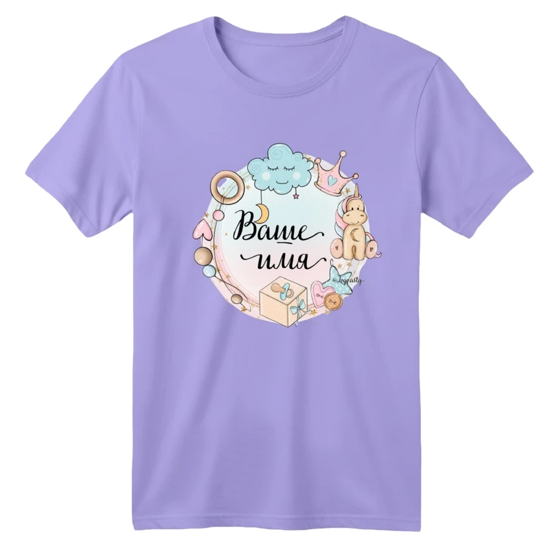 تی شرت آستین کوتاه بچگانه مدل اسب شاخدار و ابر