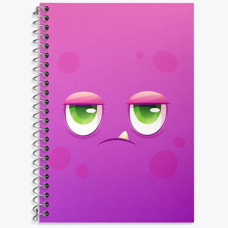 دفتر زبان 50 برگ خندالو مدل دو خط طرح هیولای بامزه کد N1512