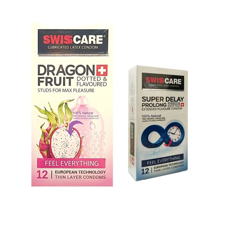 کاندوم سوئیس کر مدل DRAGON FRUIT بسته 12 عددی به همراه کاندوم سوئیس کر مدل SUPER DELAY بسته 12 عددی کاندوم سوئیس کر مدل DRAGON FRUIT بسته 12 عددی به همراه کاندوم سوئیس کر مدل SUPER DELAY بسته 12 عددی