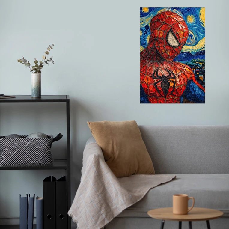 پوستر گوفی مدل نقاشی ونگوک مرد عنکبوتی طرح Van Gogh SpiderMan Avengers  کد GOK21