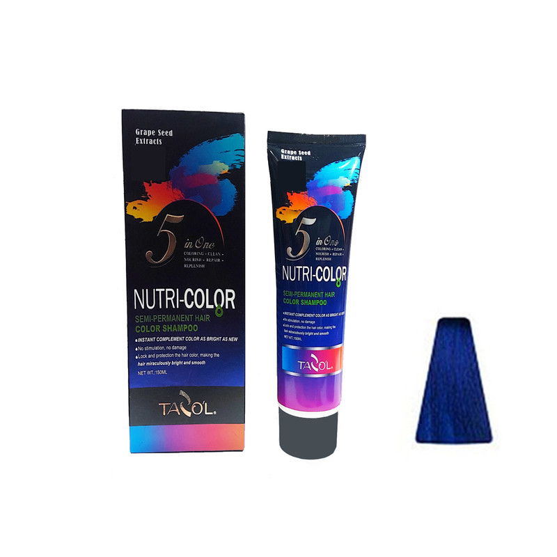 شامپو رنگ مو تازولاف مدل NUTRI-COLOR حجم 150 میلی لیتر رنگ آبی شامپو رنگ مو تازولاف مدل NUTRI-COLOR حجم 150 میلی لیتر رنگ آبی