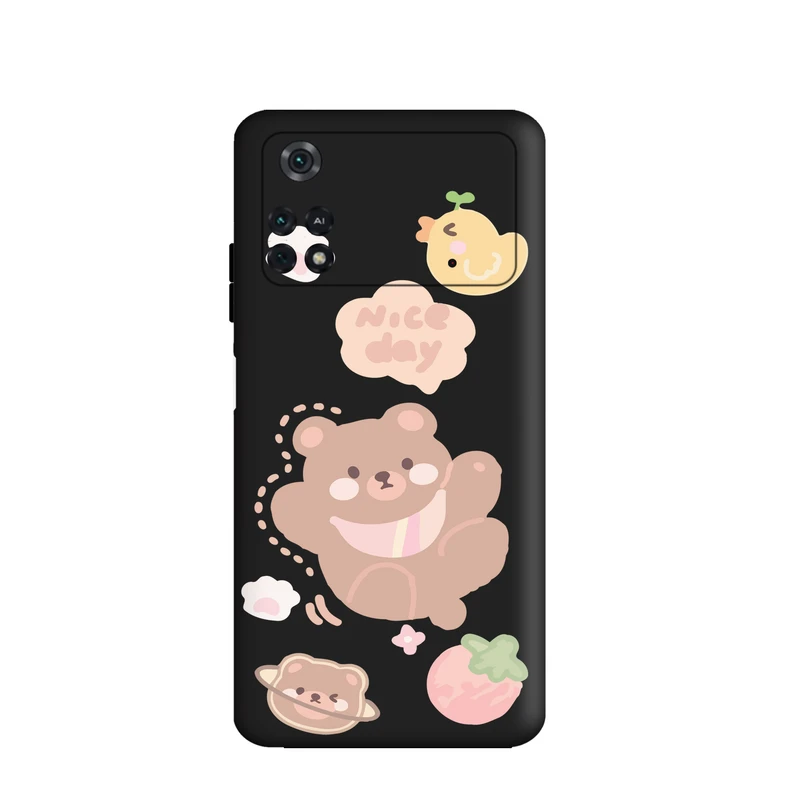کاور قاب گارد طرح خرس بامزه کد f7162 مناسب برای گوشی موبایل شیائومی Poco M4 Pro 4G
