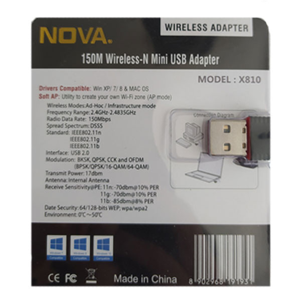 USB کارت شبکه نوا مدل X-810