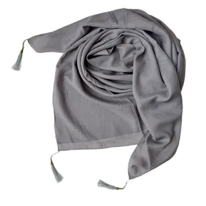 روسری زنانه مدل اسلپ ساده منگوله دار