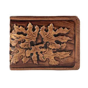 کیف پول مردانه چرم نگار طرح افرا کد 601103