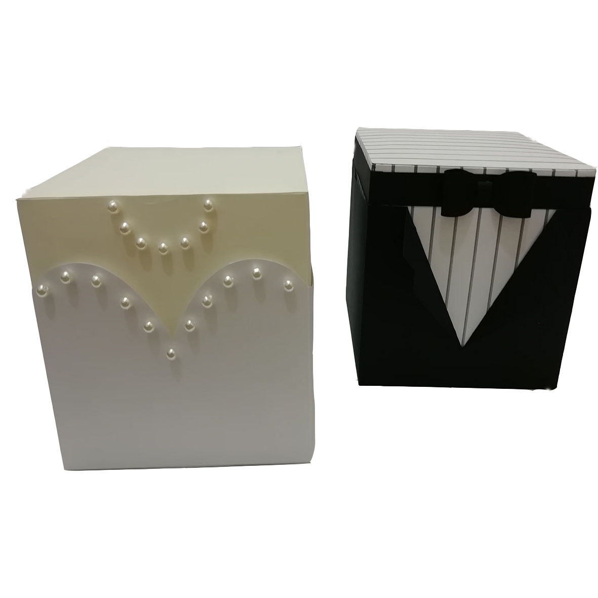 جعبه هدیه طرح عروس و داماد کد 002 مجموعه دو عددی