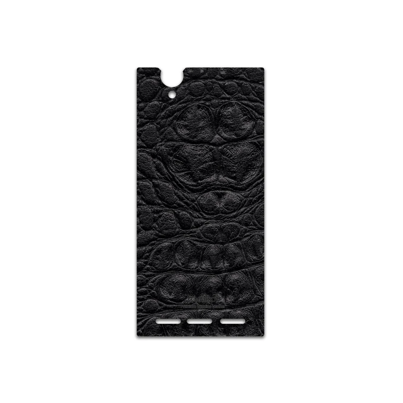 برچسب پوششی ماهوت مدل Black-Crocodile-Leather مناسب برای گوشی موبایل سونی Xperia T2 Ultra