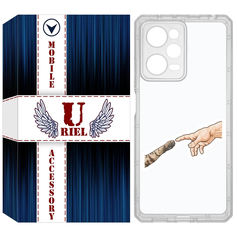 کاور یوریل مدل Clear کد 94 طرح دست گربه مناسب برای گوشی موبایل شیائومی Poco X5 Pro / Redmi Note 12 Pro / Note 12 Pro Plus