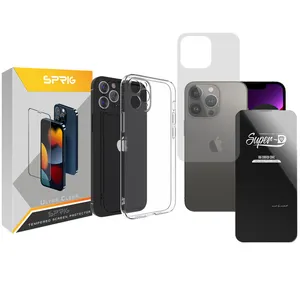 Sprig SuperD-Back-Cl cover suitable for Apple iPhone 12 Pro with screen protector and back protector